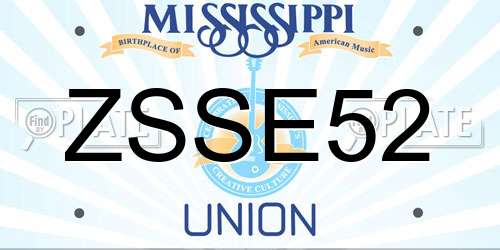 ZSSE52 Mississippi License Plate