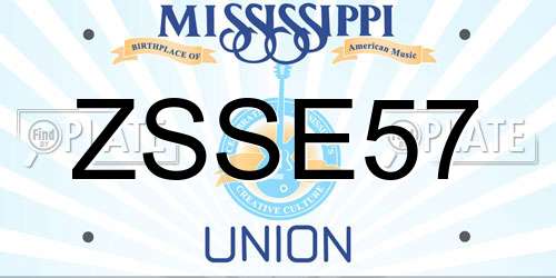 ZSSE57 Mississippi License Plate