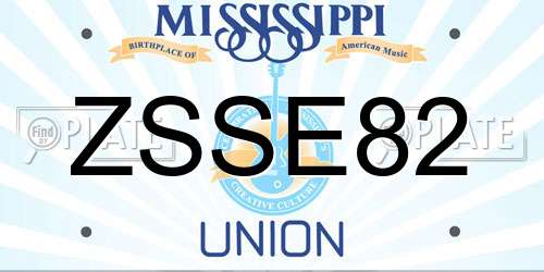 ZSSE82 Mississippi License Plate
