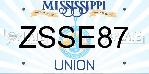 ZSSE87 Mississippi License Plate