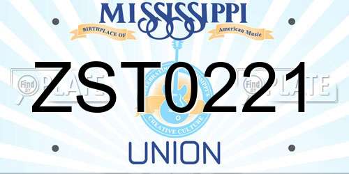 ZST0221 Mississippi License Plate