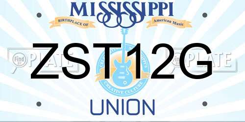 ZST12G Mississippi License Plate
