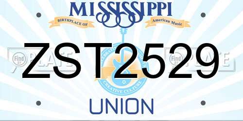 ZST2529 Mississippi License Plate