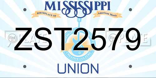 ZST2579 Mississippi License Plate