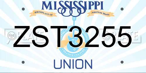 ZST3255 Mississippi License Plate