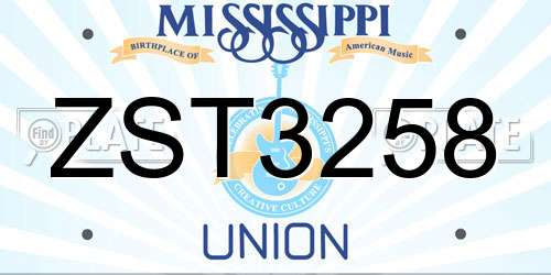 ZST3258 Mississippi License Plate
