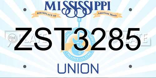 ZST3285 Mississippi License Plate