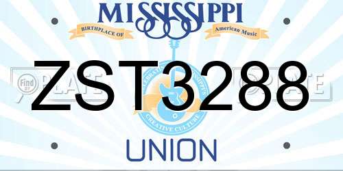 ZST3288 Mississippi License Plate