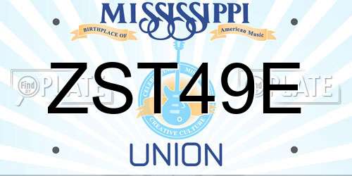 ZST49E Mississippi License Plate