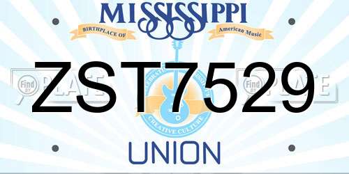 ZST7529 Mississippi License Plate