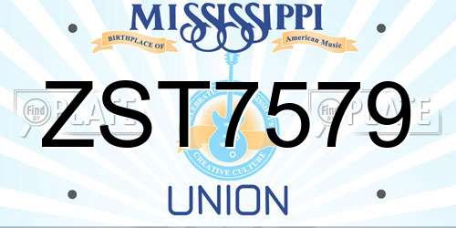 ZST7579 Mississippi License Plate