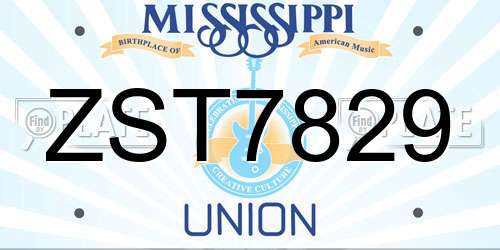 ZST7829 Mississippi License Plate