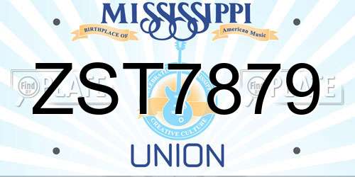 ZST7879 Mississippi License Plate