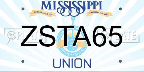 ZSTA65 Mississippi License Plate