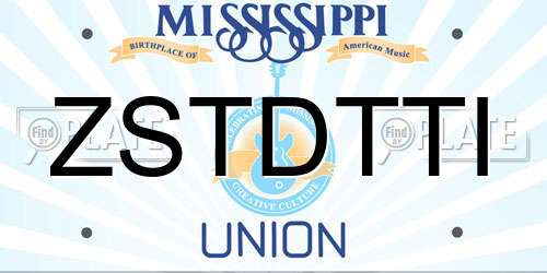 ZSTDTTI Mississippi License Plate