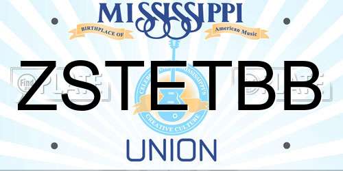 ZSTETBB Mississippi License Plate