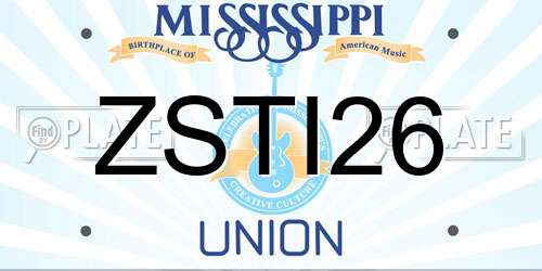 ZSTI26 Mississippi License Plate