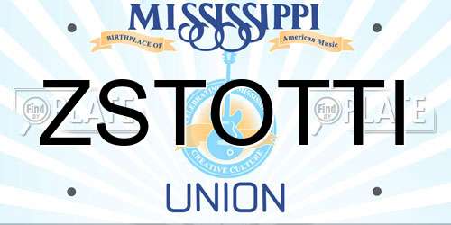 ZSTOTTI Mississippi License Plate