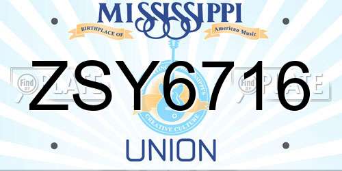 ZSY6716 Mississippi License Plate