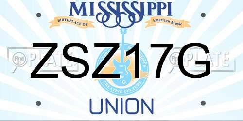 ZSZ17G Mississippi License Plate