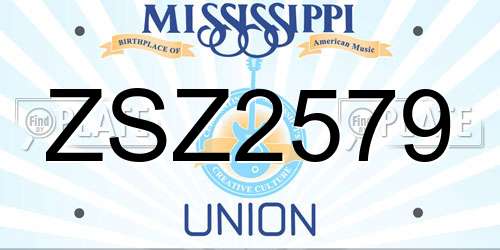 ZSZ2579 Mississippi License Plate