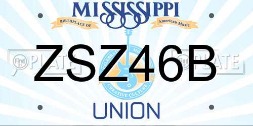 ZSZ46B Mississippi License Plate