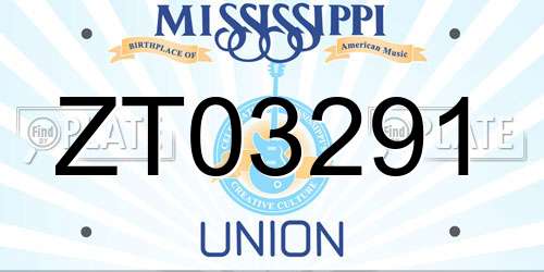 ZT03291 Mississippi License Plate