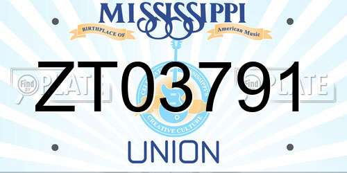 ZT03791 Mississippi License Plate