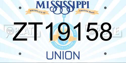 ZT19158 Mississippi License Plate