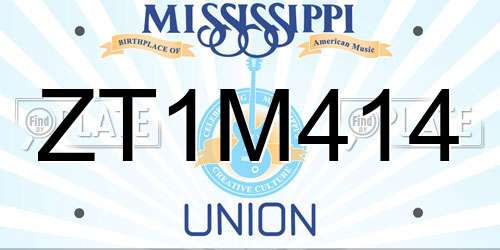 ZT1M414 Mississippi License Plate