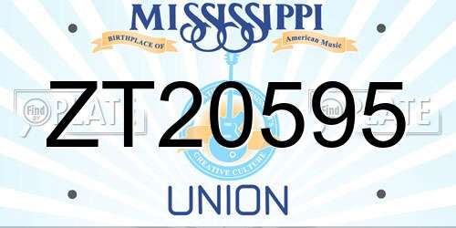 ZT20595 Mississippi License Plate