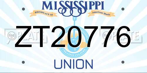 ZT20776 Mississippi License Plate