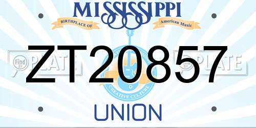 ZT20857 Mississippi License Plate