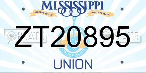 ZT20895 Mississippi License Plate
