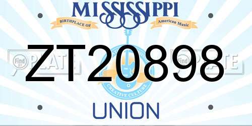 ZT20898 Mississippi License Plate