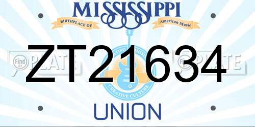 ZT21634 Mississippi License Plate