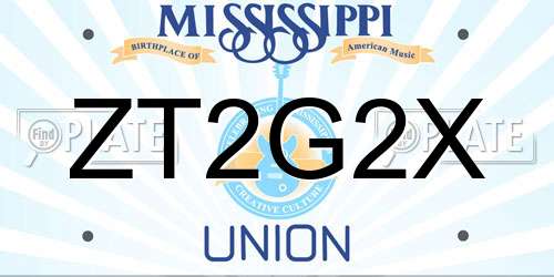 ZT2G2X Mississippi License Plate