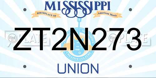 ZT2N273 Mississippi License Plate