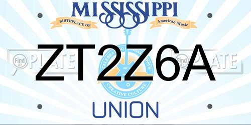 ZT2Z6A Mississippi License Plate
