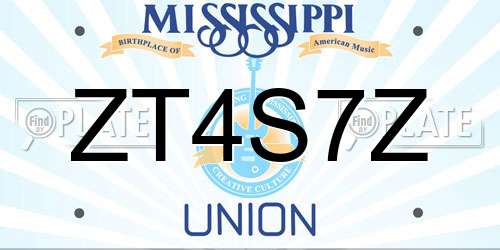 ZT4S7Z Mississippi License Plate