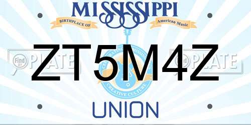 ZT5M4Z Mississippi License Plate