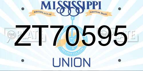ZT70595 Mississippi License Plate