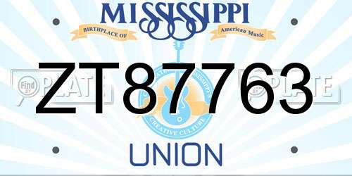 ZT87763 Mississippi License Plate