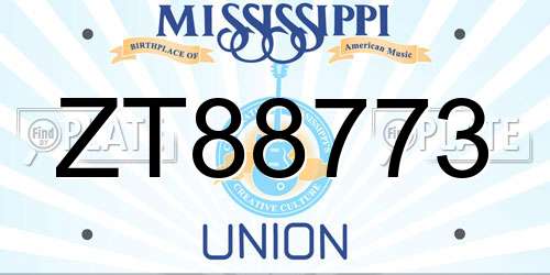 ZT88773 Mississippi License Plate