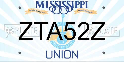 ZTA52Z Mississippi License Plate