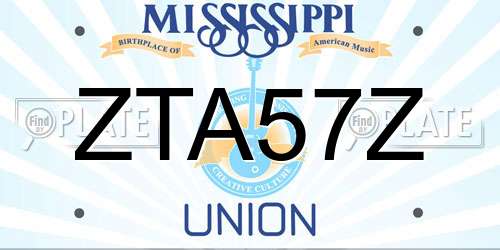 ZTA57Z Mississippi License Plate