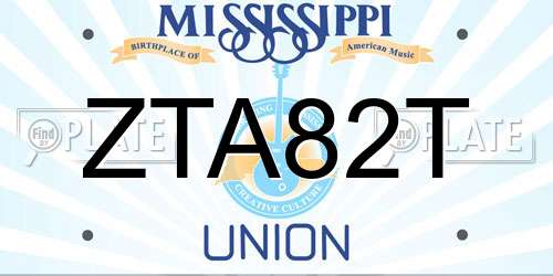 ZTA82T Mississippi License Plate