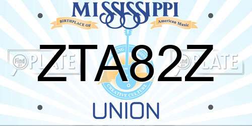 ZTA82Z Mississippi License Plate