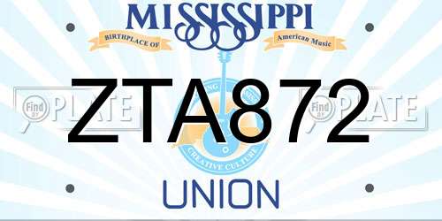 ZTA872 Mississippi License Plate