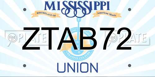 ZTAB72 Mississippi License Plate